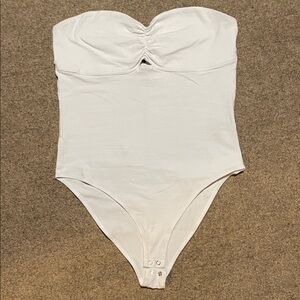 White Strapless One Piece